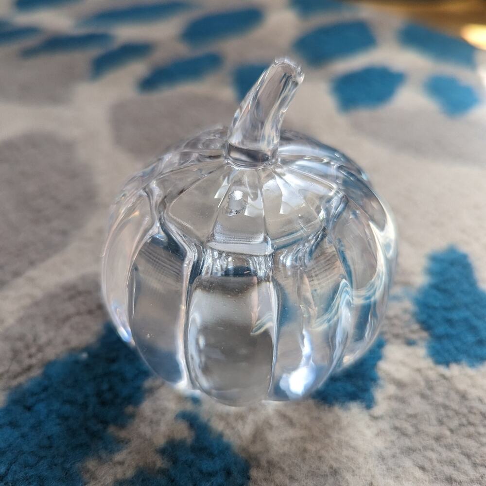 Crystal Glass Pumpkin Paperweight Maxwell Crystal